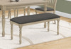 Bench, Rectangular, Upholstered, Transitional - Gray Bench, Rectangular, Upholstered, Transitional - Gray