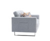 Victoria - Linen Fabric Loveseat With Metal Legs, Side Pockets, And Pillows