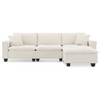 Modern Convertible Sectional L Shaped Reversible Couch Set With Free Pillows 4 Seat Suede Sleeper Sofa With Ottoman