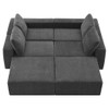Modular U Shaped Sectional With Ottomans, Luxury Cloud Floor Couch With Deep Seat Fully Compressed Upholstered Sofa