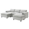 Modular Sectional With Storage Pockets, 5 Seat U Shaped Couch Set With Pillows, Free Combination Modern Cloud Sofa With 2 Movable Ottoman