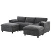 Modular Sectional With Storage Pockets, 5 Seat U Shaped Couch Set With Pillows, Free Combination Modern Cloud Sofa With 2 Movable Ottoman