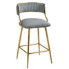 Counter Height Bar Stools With Powder Coating Base And Footrest (Set of 2) - Beige