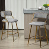 Counter Height Bar Stools With Powder Coating Base And Footrest (Set of 2) - Beige