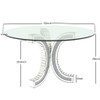 Round Glass Pedestal Dining Table With Tempered Glass Top - Silver