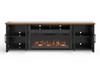 Essex - Fireplace TV Stand Console For TVs Up To 100" - Black, Whiskey