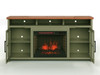 Vineyard - 74" Fireplace TV Stand Console For TVs Up To 85" - Sage Green And Fruitwood