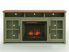 Vineyard - 74" Fireplace TV Stand Console For TVs Up To 85" - Sage Green And Fruitwood