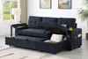 Ashlyn II - 84"W Woven Fabric Reversible Sleeper Sectional Sofa with Storage Chaise