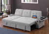 Ashlyn II - 84"W Woven Fabric Reversible Sleeper Sectional Sofa with Storage Chaise
