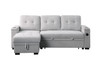 Ashlyn II - 84"W Woven Fabric Reversible Sleeper Sectional Sofa with Storage Chaise