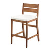 Modern 2 Piece Solid Acacia Wood Counter Stools With Cushion Modern 2 Piece Solid Acacia Wood Counter Stools With Cushion