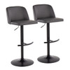 Toriano - Contemporary Adjustable Bar Stool With Rounded T Footrest (Set of 2)