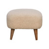 Boucle Square Footstool - Cream