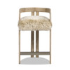 Millwick - Low Back Genuine Fur Counter Stool - Natural Blonde