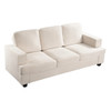 Modern Sofa, Comfortable 3 Seater Couch With Deep Seating, Loose Back Cushions, Wide Arms