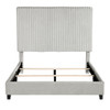 Queen Size Minky Stone Upholstered Platform Bed