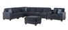 Lily - Sectional Sofa With Ottoman - Black