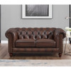 Alton Bay-Top Grain Leather Loveseat - Brown