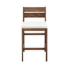 Modern 2 Piece Solid Acacia Wood Counter Stools With Cushion - Dark Brown