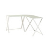 Modern X Leg L Shaped Computer Desk - White