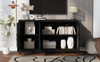 TV Stand For TVs Up To 65", Modern Entertainment Center Media Console Cabinet With 2 Spacious Storage Space, Solid Wood Legs For Living Room