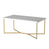 Modern Glam Metal And Faux Marble Coffee Table Modern Glam Metal And Faux Marble Coffee Table