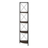 Bookshelf, Bookcase, Etagere, Corner, 4 Tier, Office, Marble Look Contemporary & Modern
