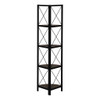 Bookshelf, Bookcase, Etagere, Corner, 4 Tier, Office, Marble Look Contemporary & Modern