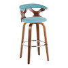 Gardenia - Mid Century Modern Fixed Height Barstool With Swivel With Round Footrest (Set of 2)