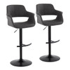 Vintage Flair - Mid Century Modern Adjustable Barstool With Swivel & Rounded T Footrest (Set of 2)
