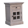 Glazed Bedside Table - Stone White Glazed Bedside Table - Stone White