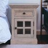 Glazed Bedside Table - Stone White Glazed Bedside Table - Stone White