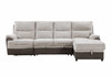Kia - Sectional With Power And USB - Beige / Brown
