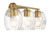 Luster - 3 Lights Vanity With Clear For Bathrooms Above Mirror Wall Lamp Satin - Clear / Gold Luster - 3 Lights Vanity With Clear For Bathrooms Above Mirror Wall Lamp Satin - Clear / Gold