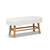 Fuji - Upholstered Bedroom Accent Bench With Natural Legs - Ivory White Fuji - Upholstered Bedroom Accent Bench With Natural Legs - Ivory White