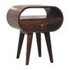 Circular Bedside Table With Open Slot - Walnut Circular Bedside Table With Open Slot - Walnut