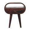 Circular Bedside Table With Open Slot - Walnut Circular Bedside Table With Open Slot - Walnut