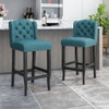 Vienna - Contemporary Fabric Tufted Wingback Counter Stools (Set of 2)