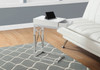 Accent Table, C - Shaped Glossy Contemporary & Modern - White
