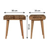 Leopard Velvet Tray Style Footstool - Brown Oak