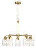Elegance 5 Lights Linear Arms With Chain Chandelier - Clear / Gold