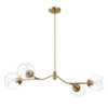 Jewel - 4 Lights Modern Farmhouse Chandelier Ceiling Hanging Light Fixture - Clear / Gold