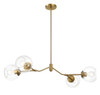 Jewel - 4 Lights Modern Farmhouse Chandelier Ceiling Hanging Light Fixture - Clear / Gold