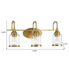 Twilight - 3 Lights Brush Contemporary Vanity Light - Clear / Gold Twilight - 3 Lights Brush Contemporary Vanity Light - Clear / Gold