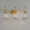 Twilight - 3 Lights Brush Contemporary Vanity Light - Clear / Gold Twilight - 3 Lights Brush Contemporary Vanity Light - Clear / Gold