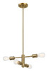 Trellis - 4 Lights Modern Gold Chandelier Vintage Pendant Fixture For Living Room - Clear / Gold