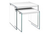 Accent Nesting Table Clear Tempered Glass For Living Room (Set of 2)