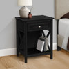 Accent End Table, 2 Tier, Storage Drawer, Transitional Style