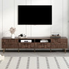 Mid Century TV Stand With 2 Drawers, Media Console Table For Tvs Up To 85'', Entertainment Center With Storage For Living Room - Dark Brown